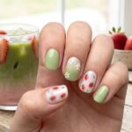 12 Sweet and Refreshing Strawberry Matcha Nail Ideas for Spring