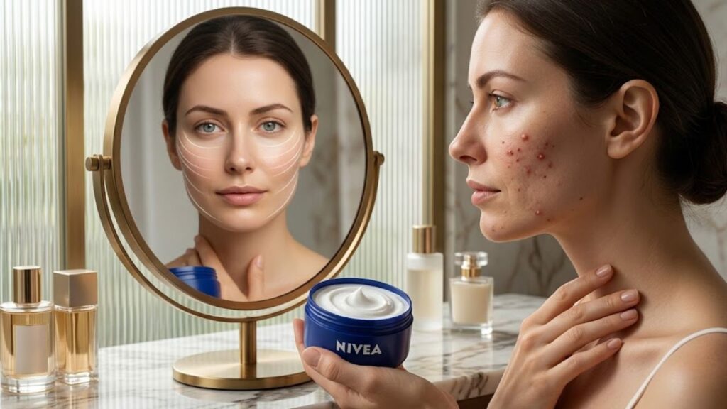 Nivea : I applied the blue cream every night to only one side of my face for a week, here’s what happened
